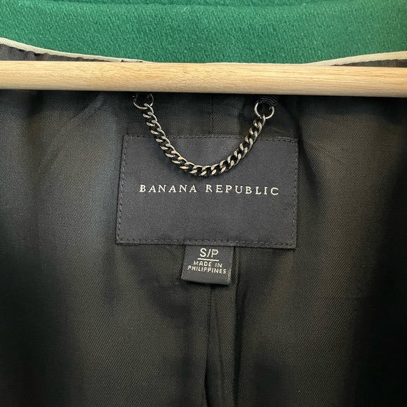Banana Republic Wool Blend Collarless Coat, in Green, Size US S - Picture 2 of 12